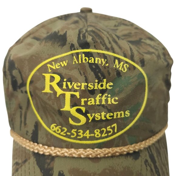 Riverside Traffic Systems Camo Rope Snapback Cap Trucker Baseball Hunting Hat - Picture 7 of 14